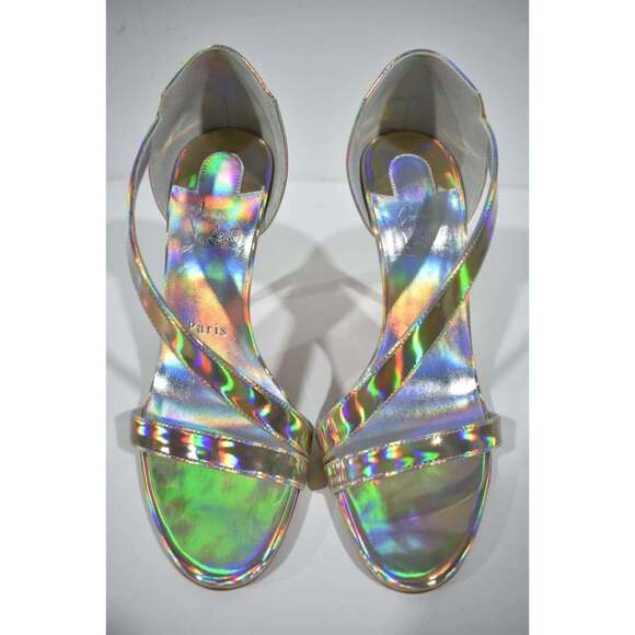 Christian Louboutin Astridal 100 Gold Patent Psychic Strap Sandal Heel Pump 39.5 - Picture 7 of 12